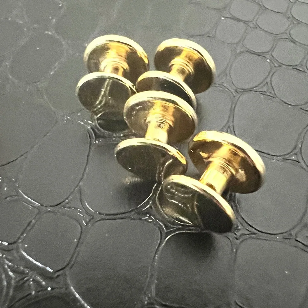 Vintage Gold Tone Tuxedo Black Enamel Cufflinks & Shirt Studs Set 6pc Classic